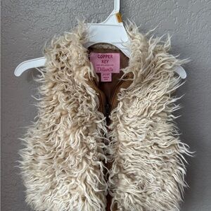 Copper Key Shaggy Cream Vest from Dillards